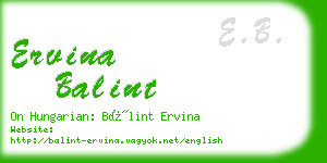 ervina balint business card